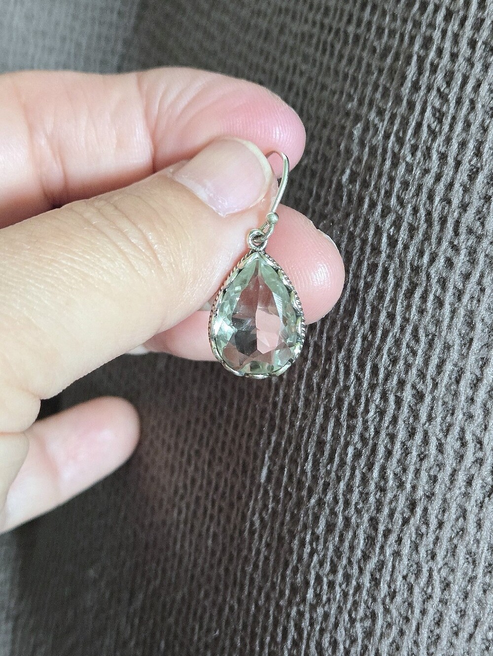 Shivam Green💚 Amethyst Teardrop💧Earrings - Picture 3 of 16